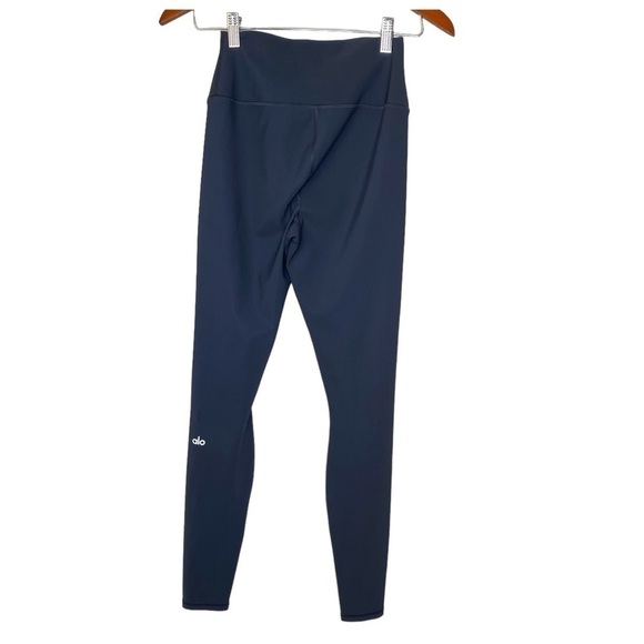 ALO Yoga High Waisted Ripped Warrior Leggings- Anthracite Charcoal Grey - Picture 6 of 11